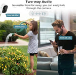 SOVMIKU smart home security camera showcasing the compact wireless design for exterior walls