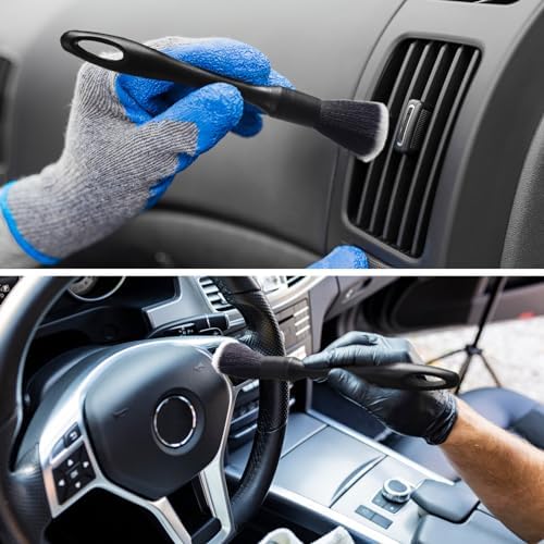 Three piece professional motorcycle and car tire cleaning kit arranged cleanly on a white background