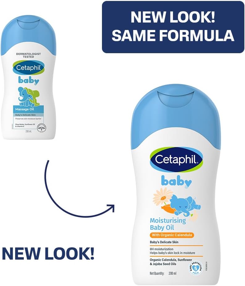 Cetaphil baby massage oil 200ml back label details