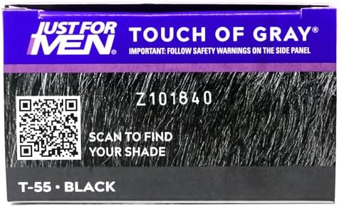 Just For Men Touch of Gray hair color kit displaying the easy comb in applicator attachment.