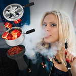 Get Funky Hookah Set - Book Style Base, Silicone Bowl, LED Light & Remote - Black - Image 4