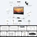AODIOU indoor outdoor projector screen displaying a high definition colorful movie scene