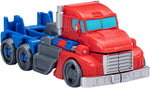 Optimus Prime toy mid-flip action pose