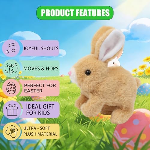 Side profile of Santvolo electronic hopping rabbit toy