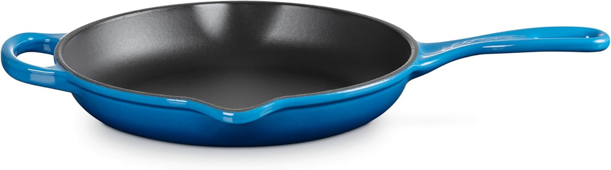 Le Creuset Marseille blue frying pan angle view