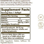 Solgar Vitamin E antioxidant immune and skin support supplement packaging label