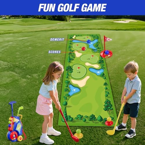 Hyes kids golf set accessories including 8 balls and holes