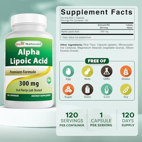 Authentic Best Naturals Alpha Lipoic Acid USA import bottle