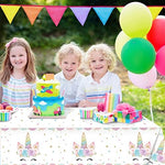 Packaging view of the genuine imported disposable unicorn tablecloth for girls birthday decoration