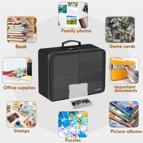 DocSafe photo storage box showing rear luggage strap feature