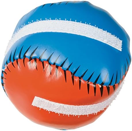 Close up of Velcro hook and loop ball and baseball mitt