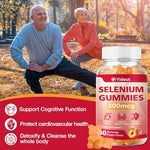 Vitamatic vegetarian yeast free selenium chewable gummies close up packaging details.