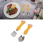Atyhao stainless steel infant feeding fork showing the rounded safe prongs.