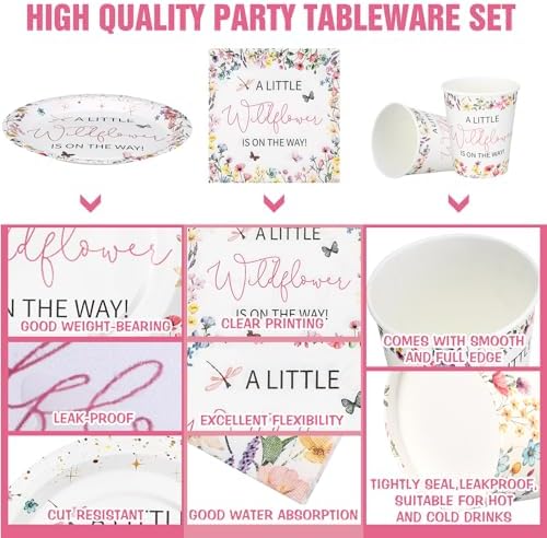 Hushee comprehensive baby shower tableware arrangement setup on a festive table layout