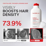 Side angle of Dr.FORHAIR clarifying scalp shampoo for thinning hair and volume