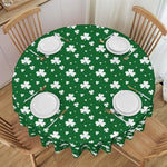 60 inch round green shamrock table cover for holiday decor