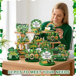 Premium green and white plaid festival table decorations showing durable wood thickness details