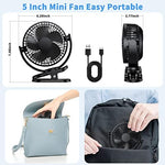 ATEngeus clip on stroller fan highlighting the secure protective front grille for family safety.