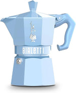 Bialetti Moka Exclusive Sky Blue 3 Cup front view coffee maker