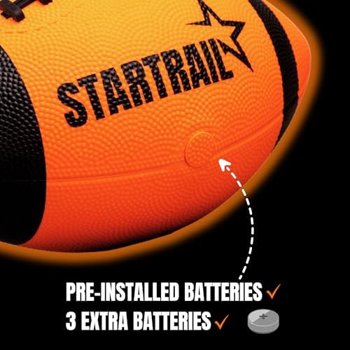 TOMLEON impact activated light up football size number 6 showing double LED brightness