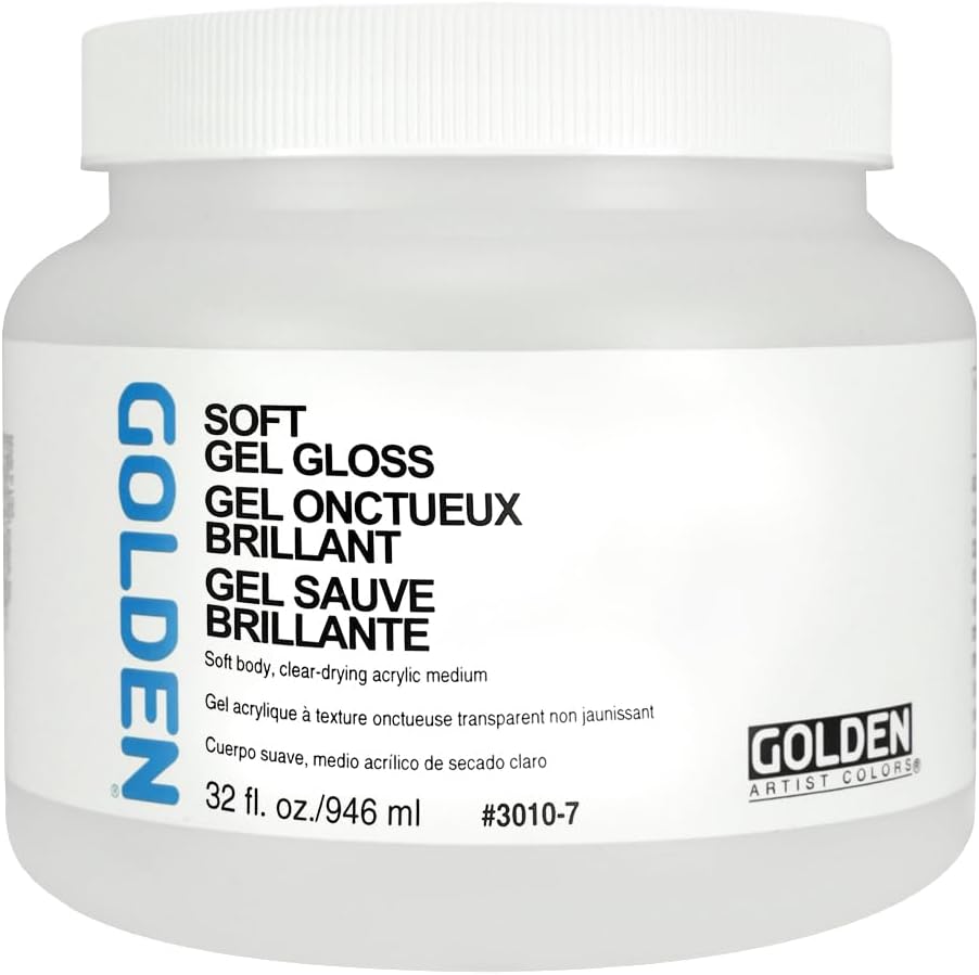 Golden soft gel gloss 32 fluid ounces front view professional art medium