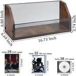 Retro wooden DVD storage box holding multiple full case movie discs on a desktop.
