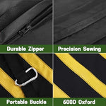 Close up of 600D oxford fabric and dual zipper system