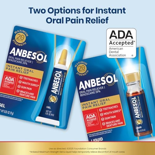 Anbesol instant oral pain relief liquid 0.41 ounce bottle for canker sores