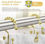 Close up of the spherical roller balls on the premium gold bathroom hooks for smooth gliding