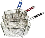 Lodge deep fry basket folded handle feature for compact kitchen storage