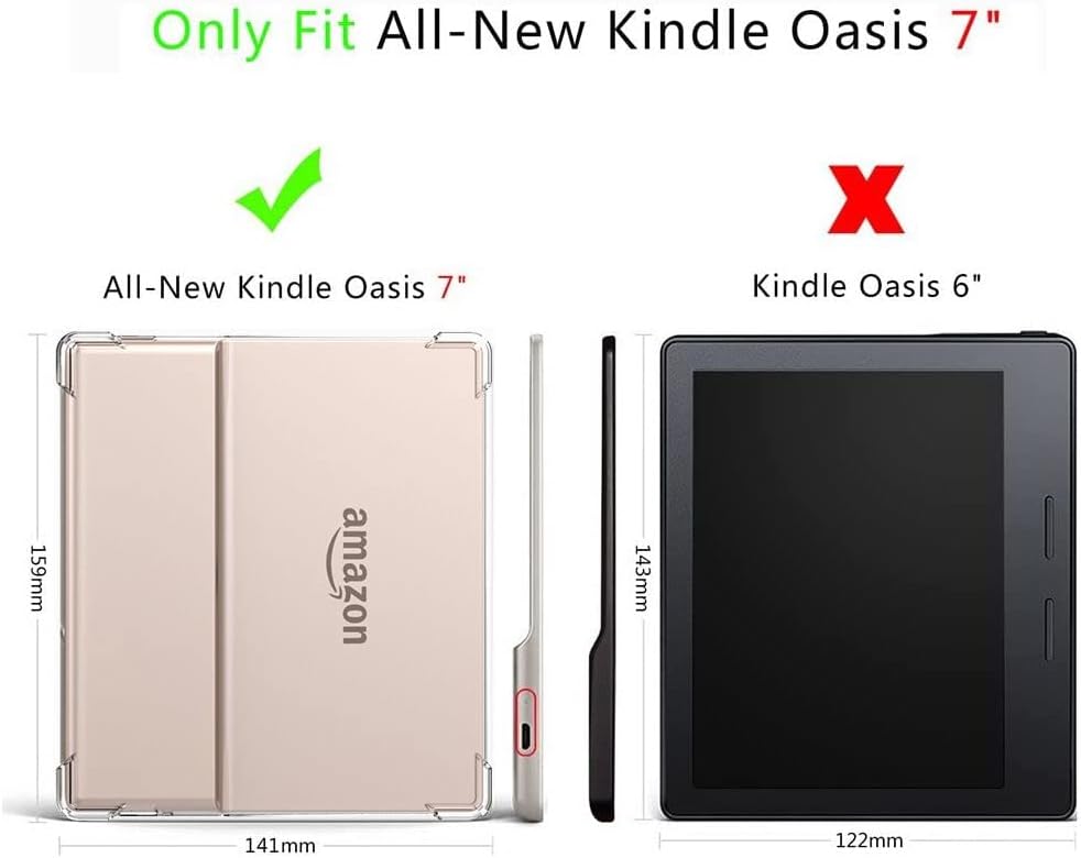 XUYICC Case Fits Kindle Oasis (9th Generation 2017 & 10th Generation 2019 Release) 7" Transparent, Lightweight Bumper Corners Slim Rubber TPU Back Cover - Clear - Image 2