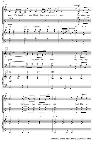 Shawnee Press Amazing Grace (My Chains Are Gone) SATB arranged by James Koerts - Image 4