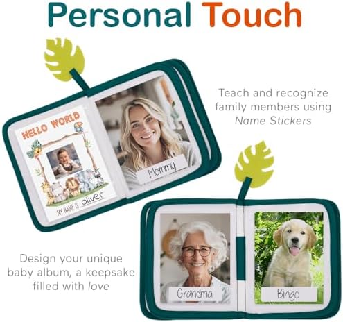Urban Kiddy imported infant memory book highlighting the built-in baby-safe mirror feature.