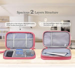 Pink electronic organizer case showcasing padded interior mesh pockets