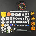 Detailed view of plastic gears and axles in Eudax kit