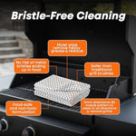 Safe wire free grill cleaning wipes in a twin pack resealable container.