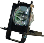 Side angle of Advanced Lamps television module demonstrating the durable black plastic housing framework