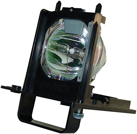 Side angle of Advanced Lamps television module demonstrating the durable black plastic housing framework