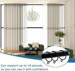 Premium quality industrial style window hardware rings sliding on a dark rod
