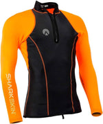 Sharkskin performance long sleeve male orange front view