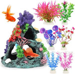 MyLifeUNIT aquarium decoration mountain cave hideout for betta fish resting