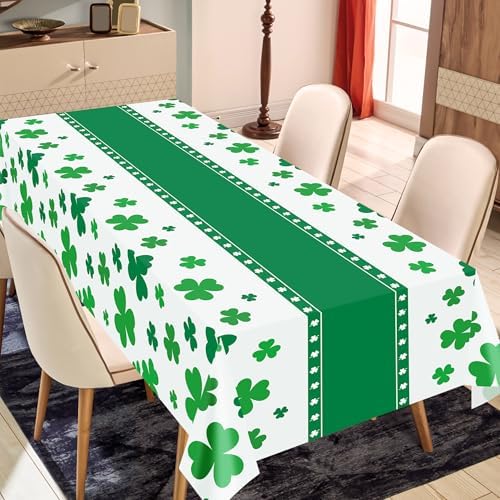 Shamrock pattern decorative table cover for St Patricks Day events