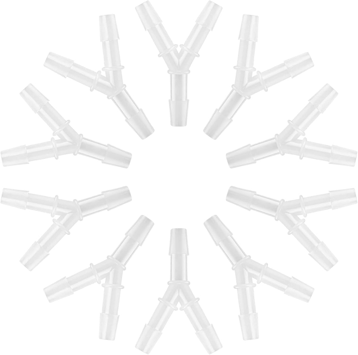 YONCOZY Oxygen Tubing Connectors Y Splitter 10 Pack front view showing Y shape.