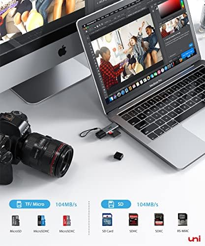 High speed USB C card adapter with SD and Micro SD cards inserted simultaneously