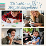 Durable and washable food grade silicone calm strips being wiped clean.
