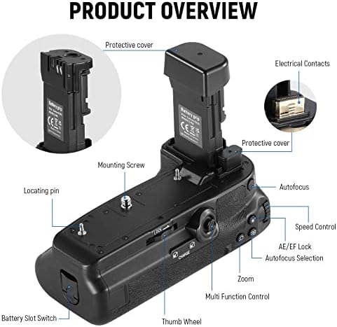 NEEWER dual battery tray mechanism displaying slots for two lithium-ion camera packs
