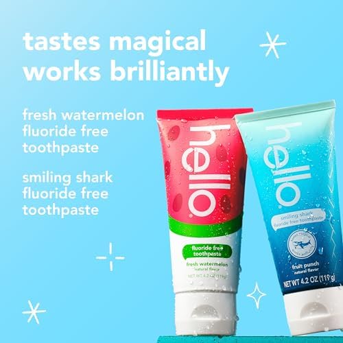 Hello fluoride free fruit punch flavored toothpaste for toddlers training.