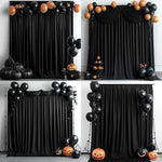 Close up of the four inch rod pocket design on the black stage curtain