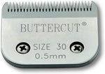 Geib steel pet trimmer blade showing the precise half millimeter blade teeth