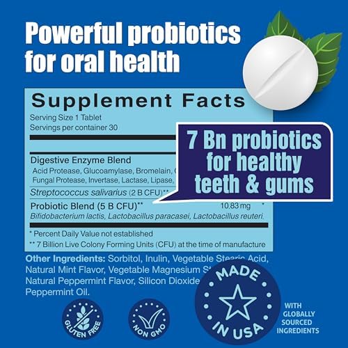 Educational graphic explaining oral probiotic benefits